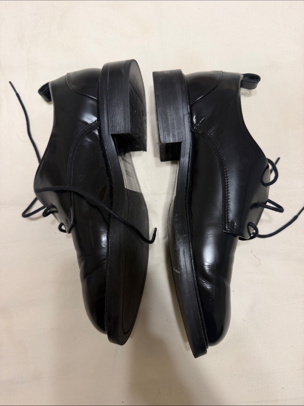 ALOHAS Black Gloss Leather Derby Shoes - Picture 5 of 8